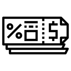 coupon line icon style