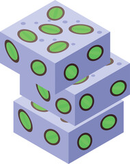 Green nut halva icon isometric vector. Restaurant food. Sweet halwa