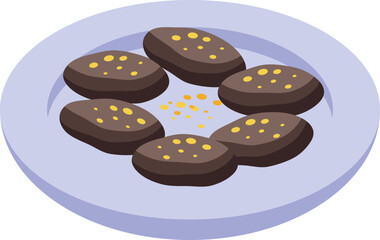 Kitchen halva icon isometric vector. Sweet halwa. Sunflower nougat