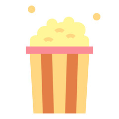 popcorn flat icon style