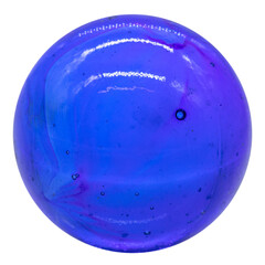one blue glass or ceramic marble or ball