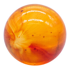 one orange glass or ceramic marble or ball