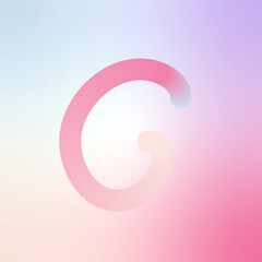 C logo, Gradient background with C alphabet, C letter logo, 3d iridescent gradient letter C