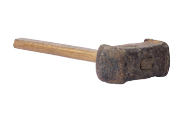 sledgehammer with wooden handle isolated from background