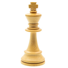 white wooden king chess piece