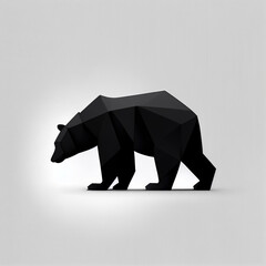 Geometric vector art style of black bear. Generative Ai