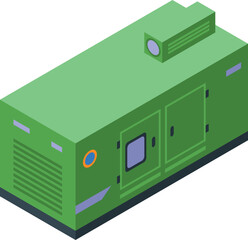 Green generator icon isometric vector. Power energy. Gas engine