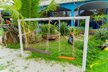 Fototapeta premium Garden and park by the sea. Recreation center in Doklet in Vietnam.