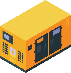 Diesel power generator icon isometric vector. Electric energy. Industrial engine