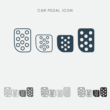 Car gas and brake pedal UI vector icons.