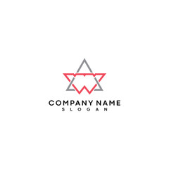Fototapeta premium last WA letter logo design with creative concept in thin line style