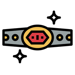 champion belt filled outline icon style