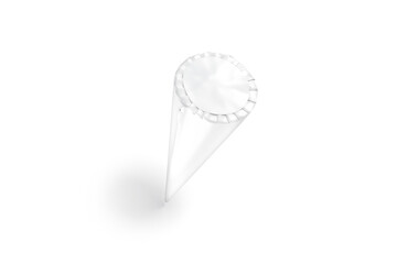 Blank white ice cream cone pack mockup no gravity, isolated