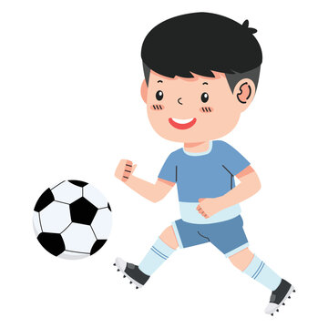 Kid child boy playing football
