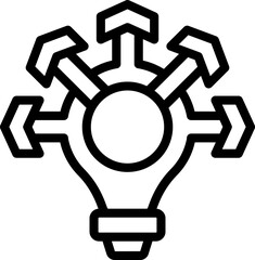 Bulb key point icon outline vector. Main check. Tick word