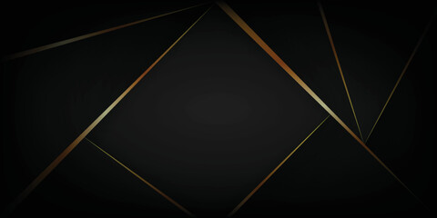 Luxury abstract black background with golden line