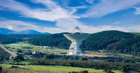 Sardinia Radio Telescope used for space exploration and is located in San Basilio in central...