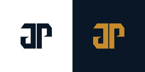 Fototapeta premium Modern and strong letter JP initials logo design