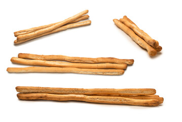 Bread sticks isolated on white background.