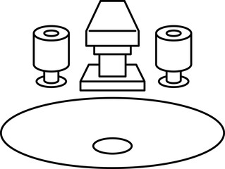 洗面所の線画イラスト