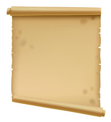 Old Scroll parchment isolated on white. Vintage banner. Vector Illustration