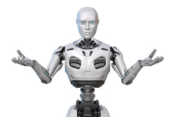 Human like robot spreading his arms - 563906435
