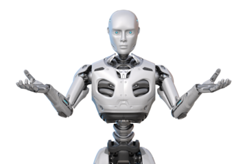 Human like robot spreading his arms