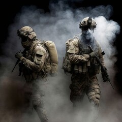 Fototapeta premium firefighters fighting fire generative ai