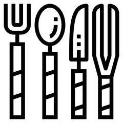 utensils line icon style