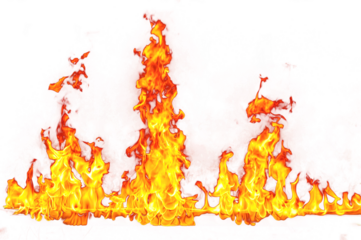 realistic Flames of fire on transparent background