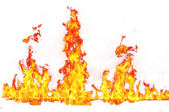 realistic Flames of fire on transparent background