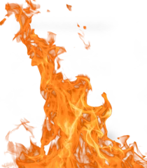 Papier Peint photo Lavable Feu realistic Flames of fire on transparent background