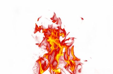 realistic Flames of fire on transparent background