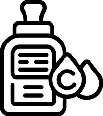 Collagen bottle icon outline vector. Care cream. Molecule gel