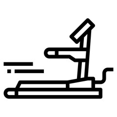 treadmill line icon style