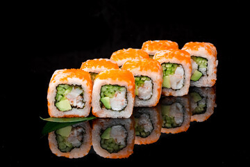 a set of Japanese California sushi rolls 