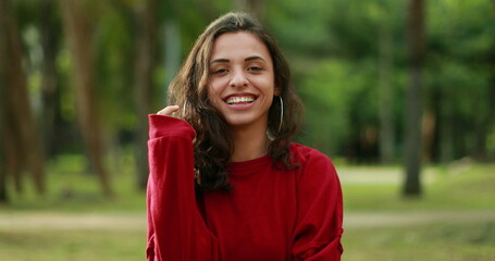 Fototapeta premium Woman negative reaction to news becoming serious. Millennial girl feeling displeased