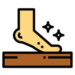foot filled outline icon style