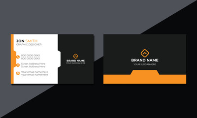 Creative minimal unique business card design, Horizontal and vertical layout.