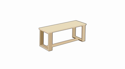 Wooden Bench. Vector isolated flat editable illustration of a wooden Bench.