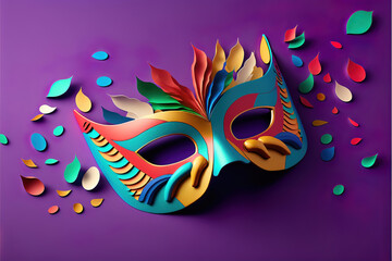 colorful venetian venice carnival mask, generative ai - obrazy, fototapety, plakaty