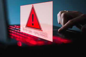 Hackerangriff Warnung auf Computer