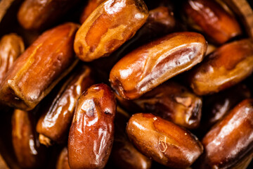 Delicious sweet dates. Macro background.