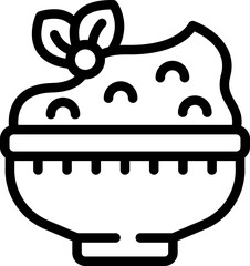 Spread hummus icon outline vector. Olives plate. Falafel food