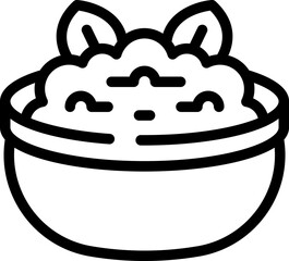 Snack hummus icon outline vector. Cuisine day. Olive bread