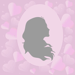 Girl and heart. Concept of women's day, mother's day, valentine's day