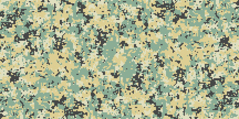 Pixel camouflage for a soldier army uniform. Modern camo fabric design. Digital military vector background.