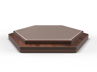 Hexagon wood and metal base