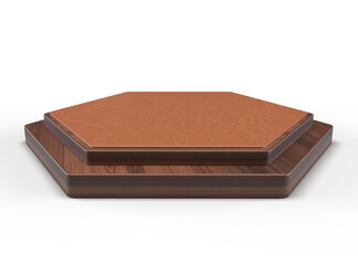 Hexagon wood and leather base