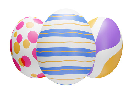 easter egg colorful three 3d illustration